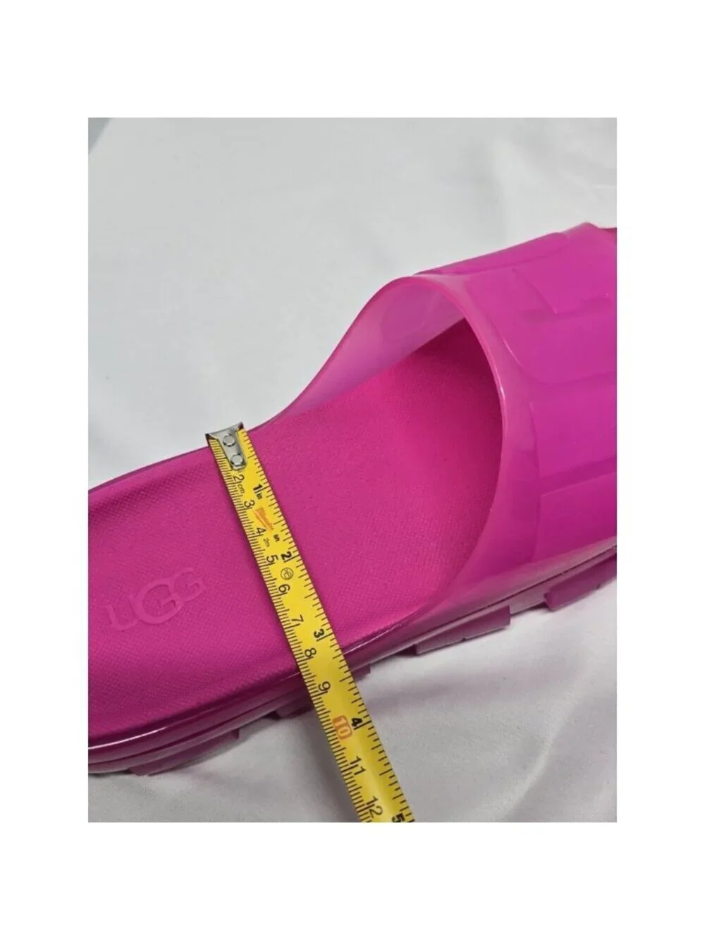 UGG Women’s Jelly Clear Slides Dragon Fruit/Hot Pink Platform Sandals Size 10